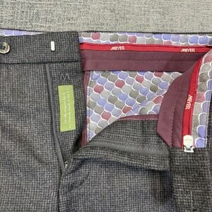 Meyer Pants Mens 34x31 Gray Wool Blend Pleated Romania